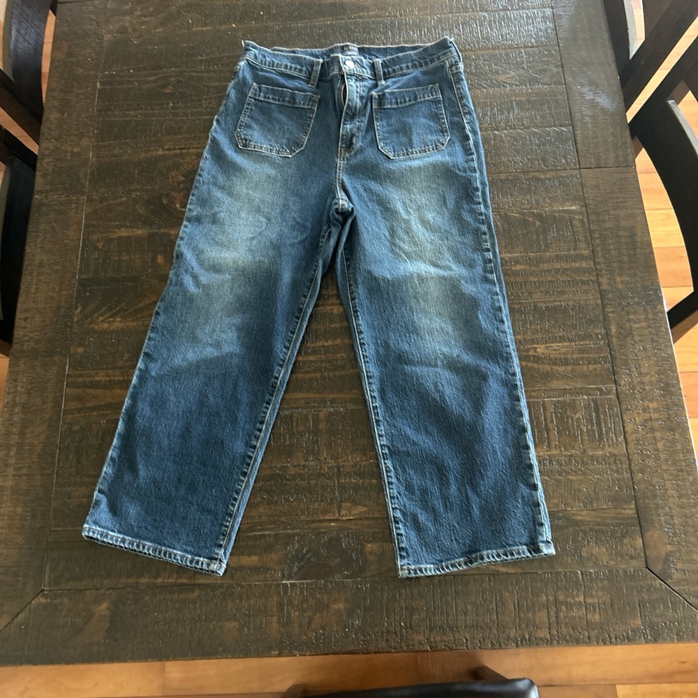 J crew high rise slim wide leg jeans